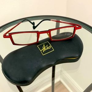 Theo glasses in metallic red.  Regular or reading.